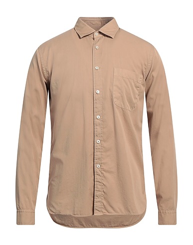 XACUS Solid colour shirt Khaki 100% Cotton