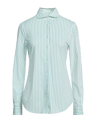 XACUS Striped shirt Light green 86% Polyamide, 14% Elastane