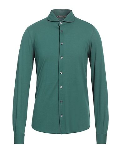 VIADESTE Solid color shirt Dark green 100% Cotton