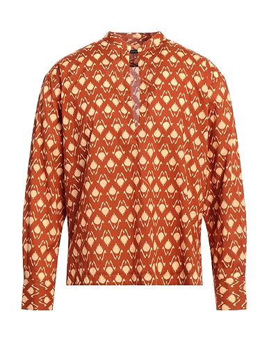 DANIELE ALESSANDRINI Chemise fantaisie Marron 100% Coton