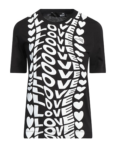 LOVE MOSCHINO T-shirt Μαύρο 100% Βαμβάκι, Ελαστάνη