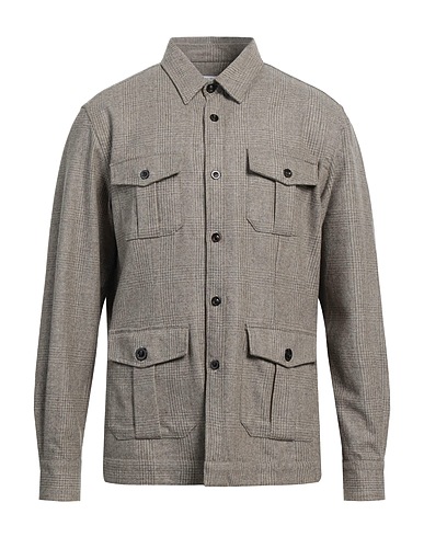 BOGLIOLI Patterned shirt Grey 100% Virgin Wool