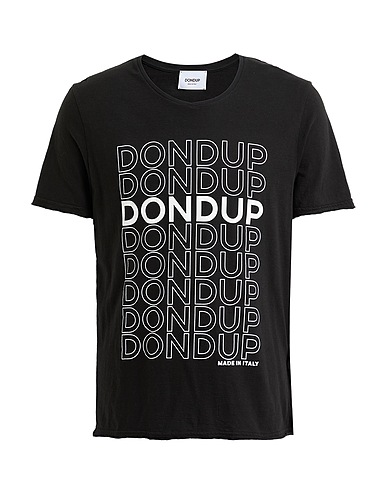 DONDUP T-shirt Black 70% Cotton, 30% Linen