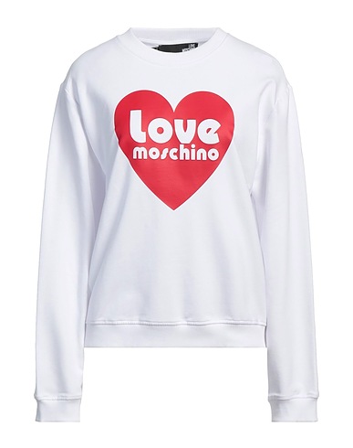 LOVE MOSCHINO Sweatshirt White 95% Cotton, 5% Elastane