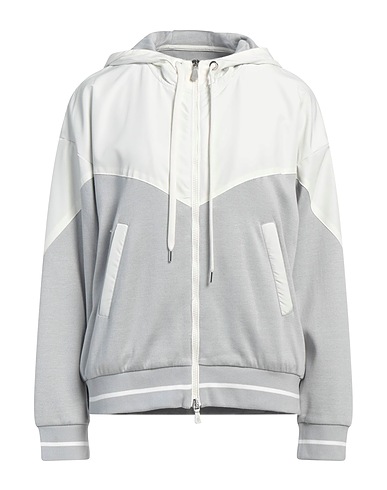 ELEVENTY Hooded track jacket  Ivory 98% Cotton, 2% Polyamide, Polyester