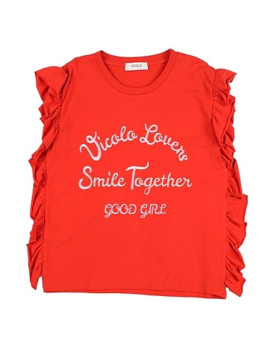 VICOLO T-Shirt Tomatenrot 95% Baumwolle, 5% Elastan