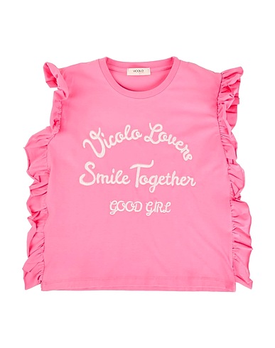 VICOLO T-shirt GIRL Pink 95% Cotton, 5% Elastane