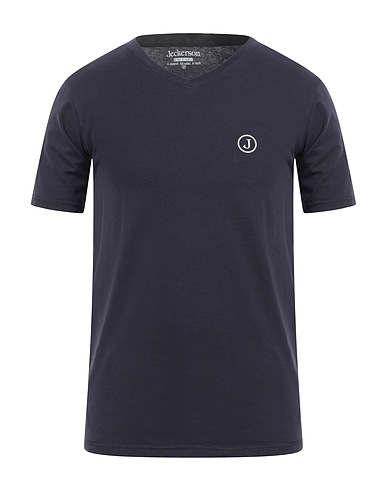 JECKERSON Basic T-Shirt Midnight blue 95% Cotton, 5% Elastane