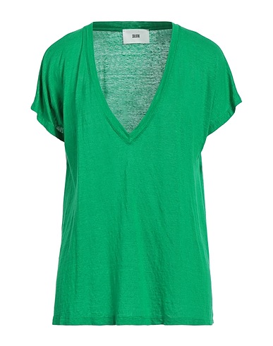 SOLOTRE T-shirt Verde 95% Lino, 5% Elastan