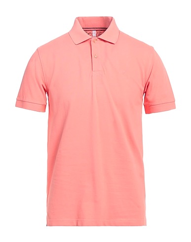 SUN 68 Polo shirt Coral 95% Cotton, 5% Elastane