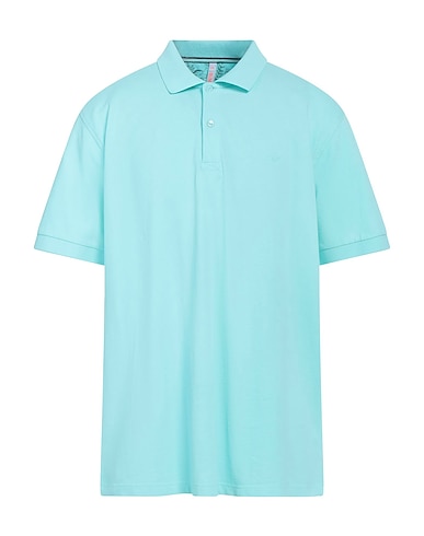 SUN 68 Polo shirt Turquoise 95% Cotton, 5% Elastane