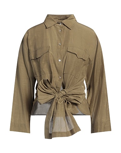 SEVENTY VENEZIA Solid colour shirts & blouses Military green 45% Cupro, 31% Linen, 24% Cotton