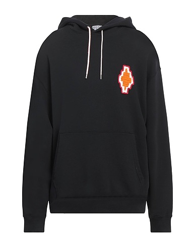 MARCELO BURLON Hooded track jacket  Black 100% Cotton, Elastane
