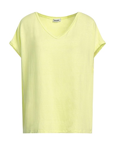 BASE Basic T-shirt Lime green 95% Linen, 5% Elastane