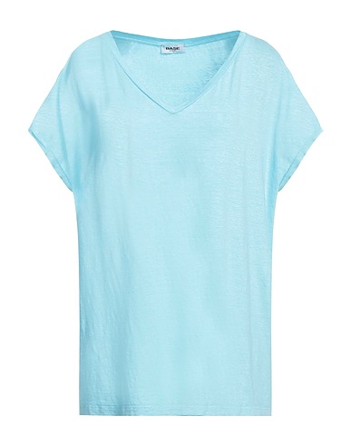 BASE Basic T-Shirt Sky blue 95% Linen, 5% Elastane