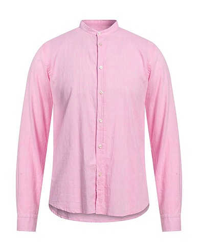 MANUEL RITZ Camicia in lino Rosa 55% Lino, 45% Cotone