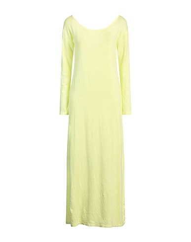 BASE MILANO Robe mi-longue Vert lime 95% Lin, 5% Élasthanne