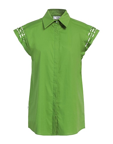 JIJIL Solid color shirts & blouses Military green 97% Cotton, 3% Elastane