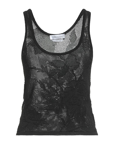 BLUMARINE Top Black 70% Viscose, 20% Polyamide, 10% Polyester