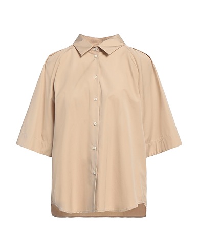 ASPESI Solid colour shirts & blouses Beige 100% Cotton