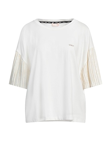 LIU •JO Ｔシャツ オフホワイト コットン 95% / ポリウレタン 5% / ポリエステル
