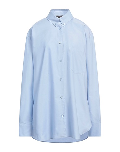 THE ANDAMANE Solid colour shirts & blouses Sky blue 75% Cotton, 25% Polyester