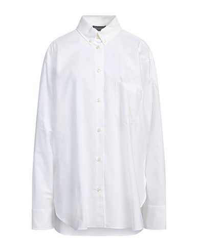 THE ANDAMANE Solid color shirts & blouses White 75% Cotton, 25% Polyester