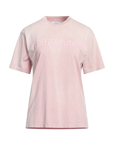OFF-WHITE™ T-shirt Rose clair 98% Coton, 2% Élasthanne