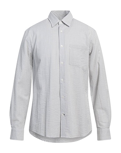 DUNHILL Checked shirt Light grey 100% Cotton
