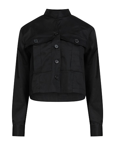 VICOLO Solid colour shirts & blouses Black 97% Cotton, 3% Elastane