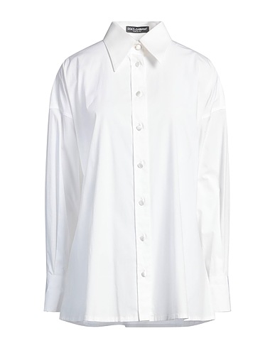 DOLCE&GABBANA Solid color shirts & blouses White 97% Cotton, 3% Elastane