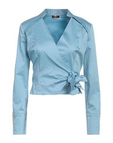 ELISABETTA FRANCHI Top Pastel blue 98% Cotton, 2% Elastane