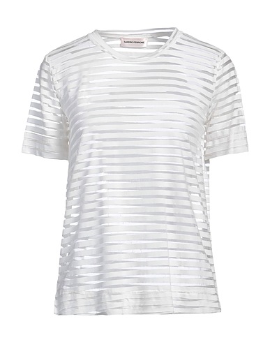 SANDRO FERRONE T-shirt White 90% Viscose, 7% Polyamide, 3% Elastane