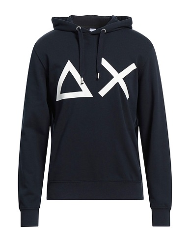 SUN 68 Hooded track jacket  Navy blue 80% Cotton, 20% Polyester