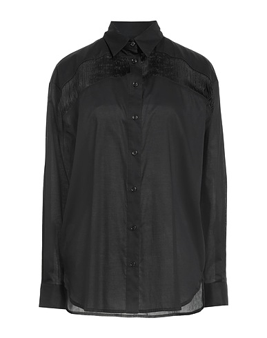 PINKO Solid color shirts & blouses Black 100% Cotton, Polyamide, Acetate