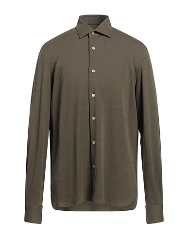 ERRICO FORMICOLA Napoli Solid colour shirt Military green 100% Cotton