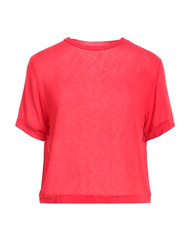 DANIELE FIESOLI Basic T-Shirt Red 64% Viscose, 18% Nylon, 10% Cashmere, 8% Elastane