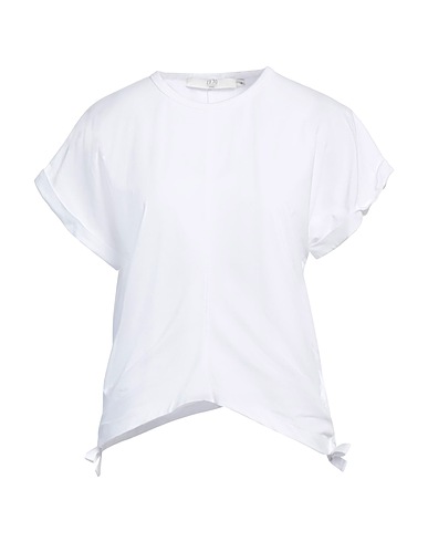 19.70 NINETEEN SEVENTY Crop top Bianco 93% Cotone, 7% Elastan