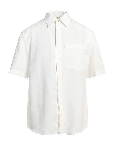 DUNHILL Solid colour shirt White 75% Lyocell, 25% Linen