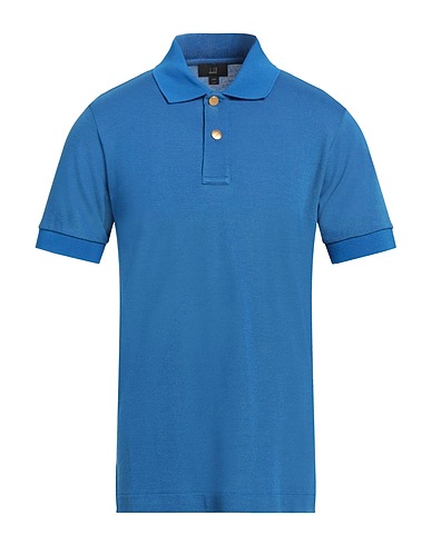 DUNHILL Polo shirt Blue 88% Cotton, 12% Silk