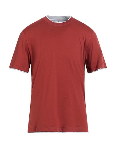 BRUNELLO CUCINELLI T-shirt Brick red 100% Cotton
