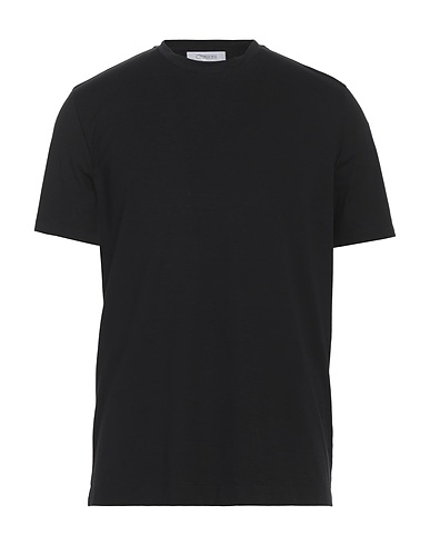 CRUCIANI T-shirt NERO 93% Cotton, 7% Elastane