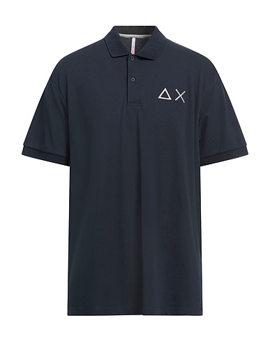 SUN 68 Polo shirt Midnight blue 95% Cotton, 5% Elastane