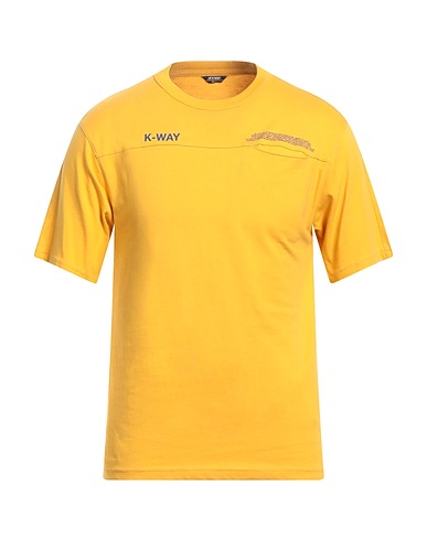 K-WAY T-shirt GIALLO OCRA 100% Βαμβάκι