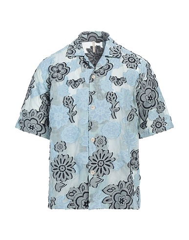 SUNFLOWER Patterned shirt Sky blue 78% Cotton, 13% Polyester, 5% Other Fibres, 4% Polyamide