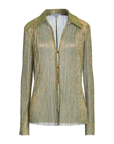 SABINA MUSÁYEV Solid colour shirts & blouses Military green 50% Polyester, 50% Metallic fiber