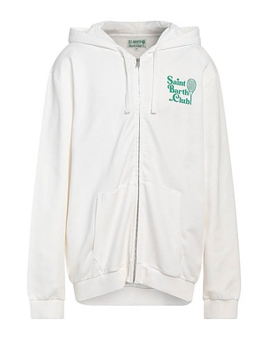 MC2 SAINT BARTH Hooded track jacket  White 100% Cotton