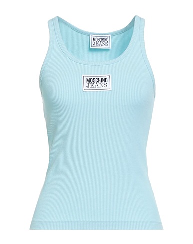 MOSCHINO JEANS Vest Sky blue 95% Viscose, 5% Elastane