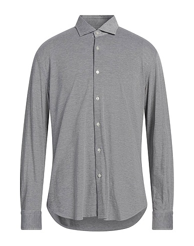 XACUS Solid color shirt Grey 100% Cotton