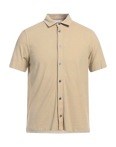 ALPHA STUDIO Camicia tinta unita Beige 98% Cotone, 2% Elastan